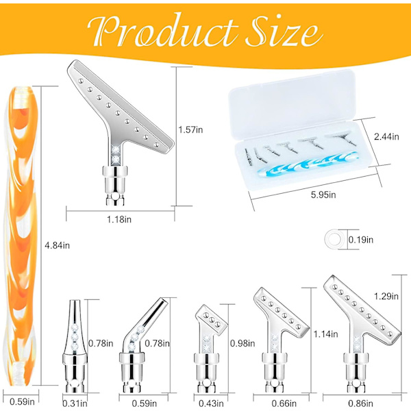 Diamantmålning Hartspenna Diy 5d Orange Diamantkonst Tillbehör Och Verktyg Metallspetsar Ergonomisk Multi Påfyllningsbar Applikatorhållare Tillbehör