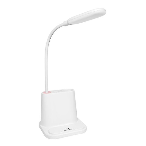 Multifunktionell bordslampa med pennhållare DC5V USB uppladdningsbar touch-lampa med telefonhållare för skrivbord sovrum student D1 White White