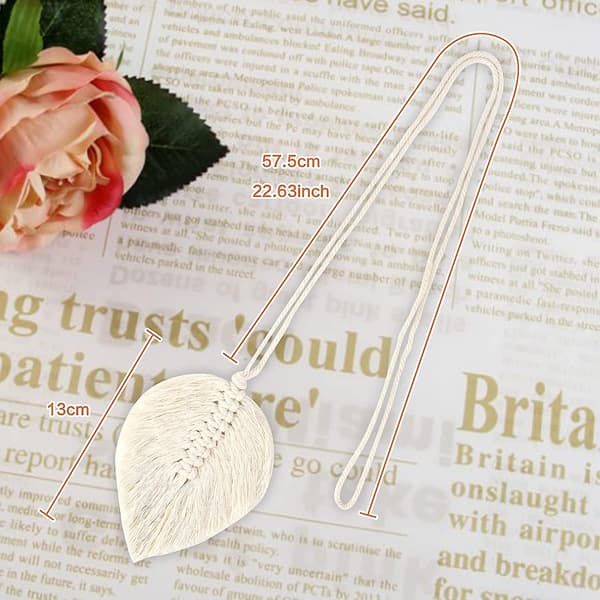 3 Stykker Gardin Tieback Boho Gardinholder Blade Bomuld Macrame Gardinholder Beige