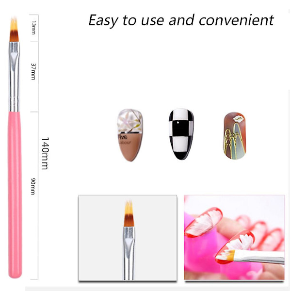 Spikpenna Spets Ombre Design Akryl Nagelkonst Pensel Set Ritning Målning Penna Manikyr Diy&salong Verktyg style  style2quantity  3pcs