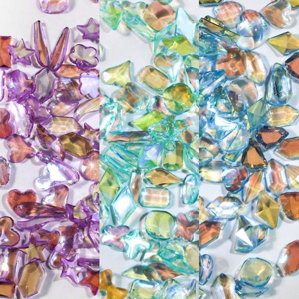 3D nagelkonst Aurora Rhinestone Multi-form blandade nagelkristallhantverk glänsande nagelkonstdekoration Diy nagelkonstdesign Set3