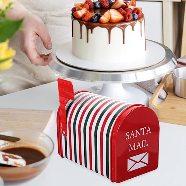 1 Enhet Postlåda med Tom Jul Tom Burk Formad Jul Arrangör Craft Iron Box Brevlåda Box för Godis Presentkort