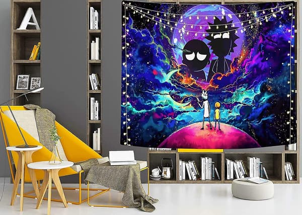 Rick och Morty väggbonad för vardagsrum, sovrum, sovsal, heminredning (73x95cm)
