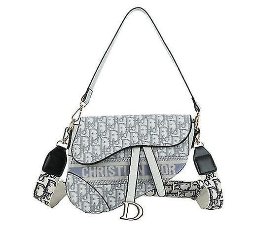 D Taske Dame Ny Mode Retro Messenger Sadel Taske Efterår Og Vinter Simpel Bred Grey