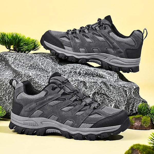 Herre Dame Vandresko Lav Top Sneakers Til Udendørs Trailløb Trekking Vandring 3D2388 Gray EU 44