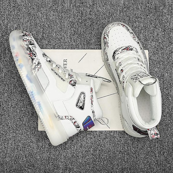 Herre Sports Løbesko Basketballsko Åndbare Sneakers Fr9966 White EU 41