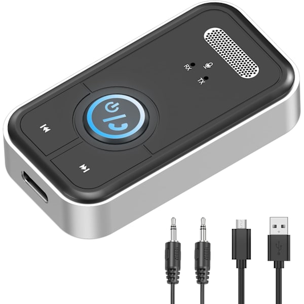 Aux Bluetooth 5.3 Biladapter 3.5mm Sender Modtager Plug & Play Håndfri Opkald