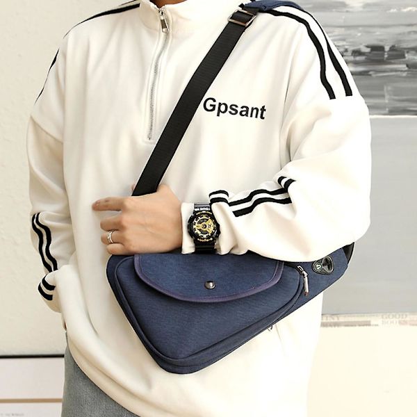 Axelväska för män, casual slingväska, miniryggsäck för kvinnor Navy blue