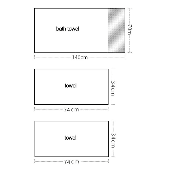 Badehåndklesett i bomull - tykke og absorberende 3-delt baderomshåndklesett, 1 badehåndkle, 2 vaskekluter Grey