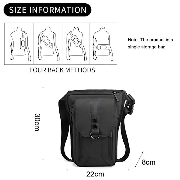 Ny utomhuscykelbenväska vattentät handväska crossbodyväska sport bergsklättring fiskeväska black