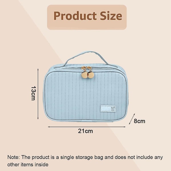 Stor kapacitet Travel Portable Wash Storage Bag Kosmetikväska, gjord av Pu blue