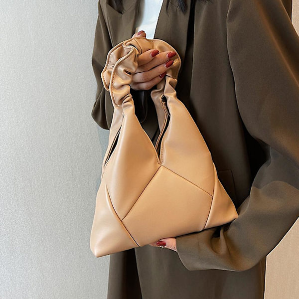 Uusi ranskalainen niche-design laskostettu pilvikassi rombinen naisten kannettava PU-olkalaukku khaki