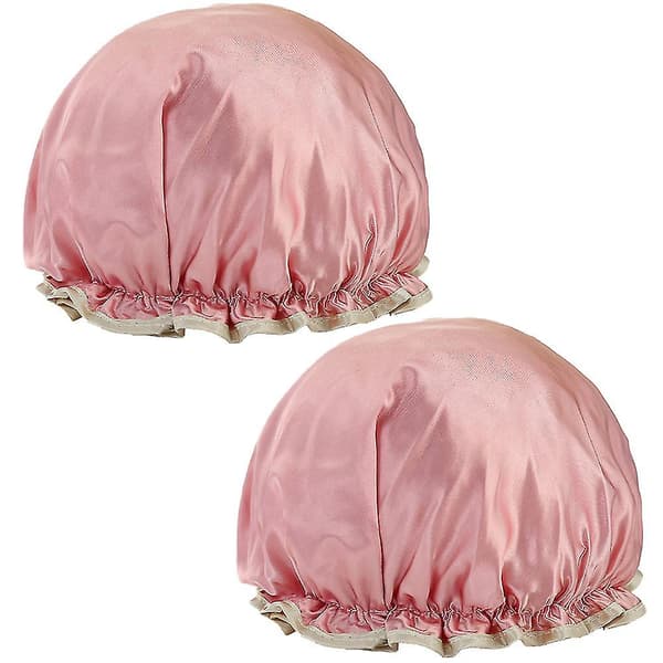 Brusehætte til kvinder foret brusehætte maskinvaskbar gave pink