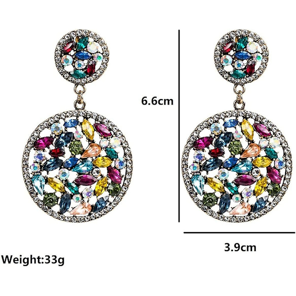 Seed Bead Hoop Øredobber, Fargerike Perlebesatte Sirkel Dingle Øredobber For Kvinner, Bohemske Perlebesatte Hoop Øredobber, Glitrende Flerfarget Rund Sirkel Stud