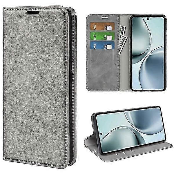 Skinnfodral Plånboksfodral för Realme 14 Pro 5G Grey