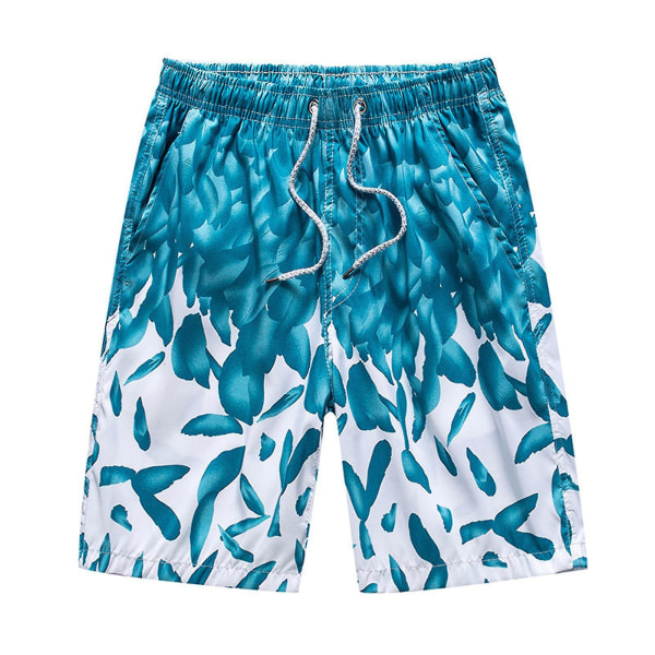 Sommar utomhus strandshorts andningsbara snabbtorkande badbyxor för kvinnor män L Dark Blue Male