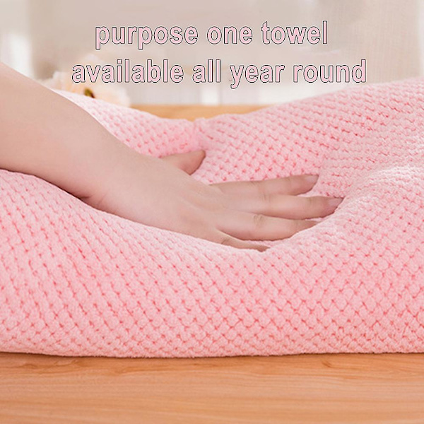 Hurtigtørkende Badehåndklesett (70*140cm) Svært Absorberende, Teksturert Vev Badehåndklær. (sett med 4, grønn) Pink