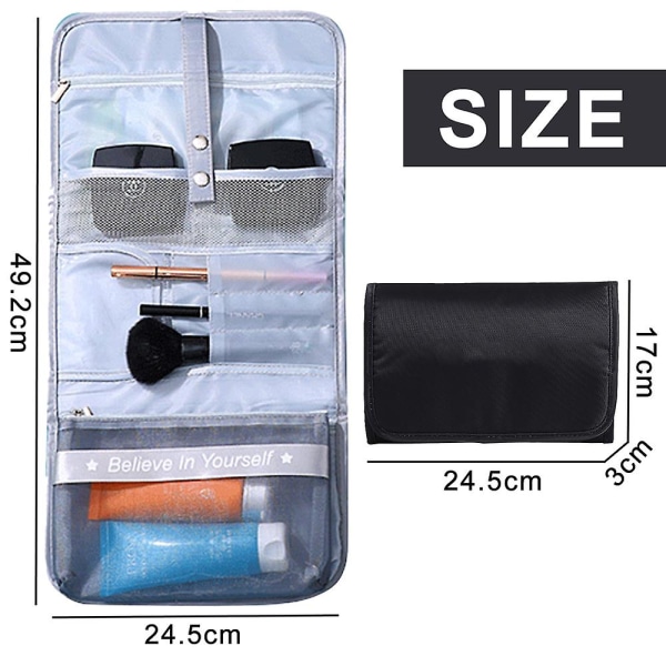 Ny Polyester Vasketaske Lazy Bærbar Kosmetiktaske Hjem Toiletartikler Opbevaringstaske black