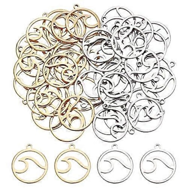 60 stk. 3 Farver Fredstegn Charms Rustfrit Stål Fredssymbol Vedhæng 1,4 mm Hul Dingle Charms Øreringe Charms Armbånd Halskæde Vedhæng Til Smykker