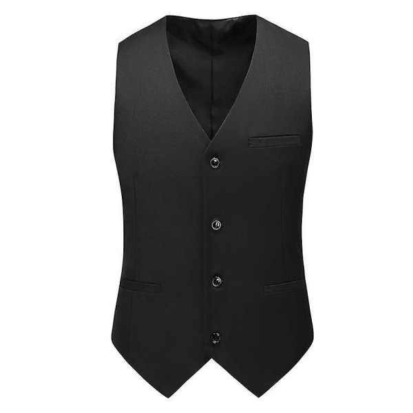 Klassisk affärsväst för män, regular fit smokingväst Black M