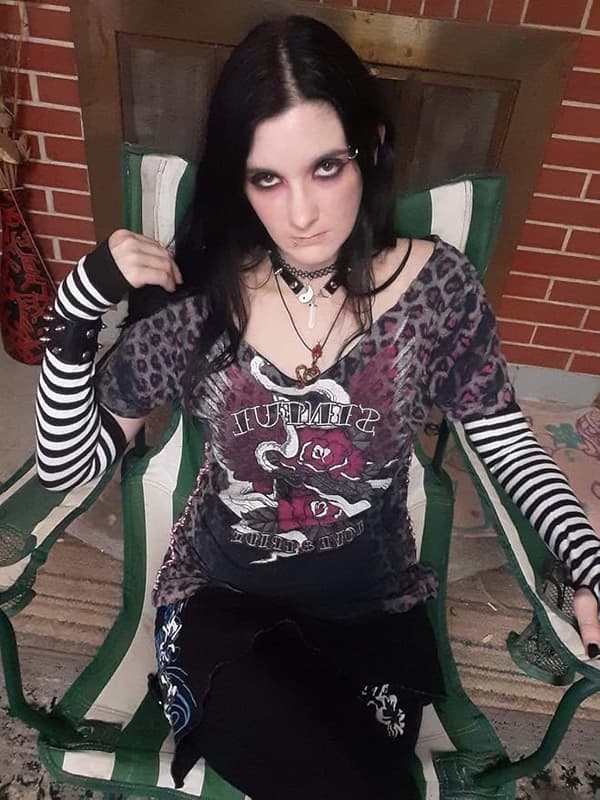 Punk Gothic Rock Lange Ærmer Fingerløse Handsker, Sort, One Size