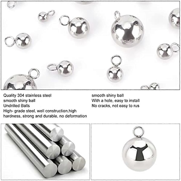 100 stk. 4 Størrelser Rustfritt Stål Kuleanheng Runde Metallanheng Dingler Charms for Halskjede Armbånd Smykkelaging Rustfritt Stål Farge 1,8-2,5 mm Hull