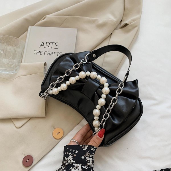 Dames Liten Messenger Bag Mote Lær Lett Håndveske Skulderveske black