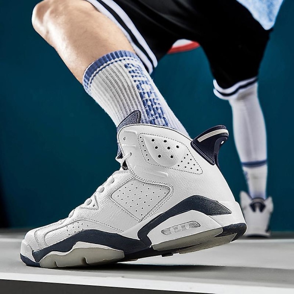 Herr Basketbollskor Lätta Andningsbara Promenadskor Athletic Fashion Sneakers 3Daj6 White EU 46