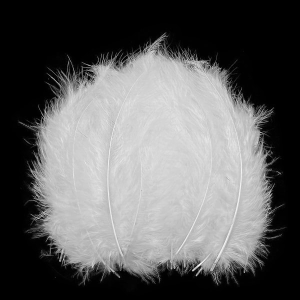Vita kalkonfjädrar för pyssel - förpackning med 100 st, perfekt för drömfångare, fransklippning och mer