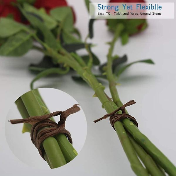 55 Yards Blomster Iron Bind Stem Wire 2mm Papirinnpakket Rattan Tau Rustikk Papirhyssing For Blomsterbuketter Diy Håndverk Gaveinnpakning Kurvfletting Vase Chri