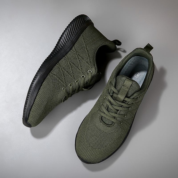 Løpesko for menn, lett pustende gåsko, atletiske motesneakers 3Dsf022 Green EU 42
