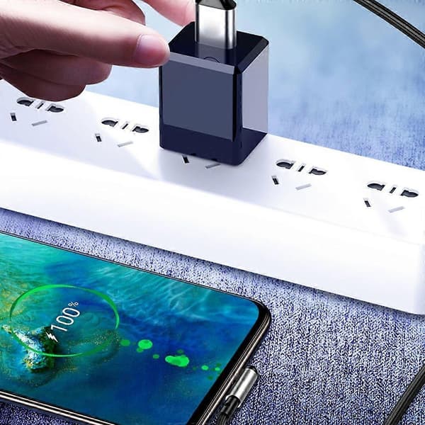 Nylonflettet USB til Micro USB-kabel Hurtig USB til Micro USB-ladeledning Black