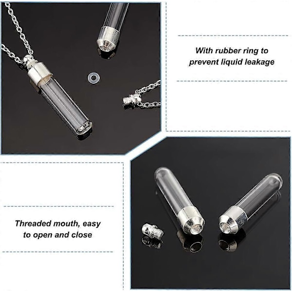 12 Set Glasflaska Hänge med Skruvlock Hängande Hänge Önskeflaskor 1,3 Tum Ihålig Glasflaska Charm med Silverlock för DIY Örhängen Hänge C