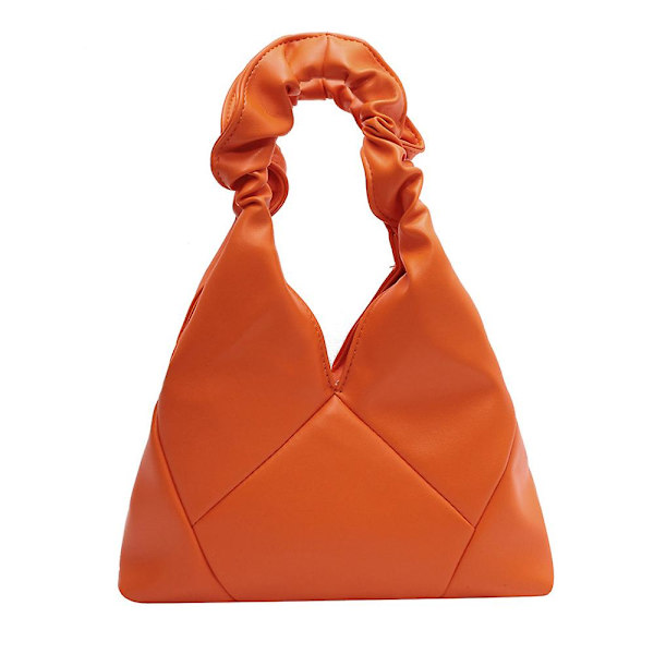 Uusi ranskalainen niche-design laskostettu pilvikassi rombinen naisten kannettava PU-olkalaukku orange