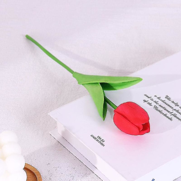 20 kpl Keinotekoisia Tulppaaneja Silkkikukkia 13\" Kodin Koristeisiin Keskipisteisiin Hääkimppuun Red
