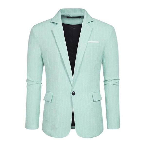 Herre Blazer Slim Fit Jakke, Enkeltknappet Blazer med Én Knap Green L