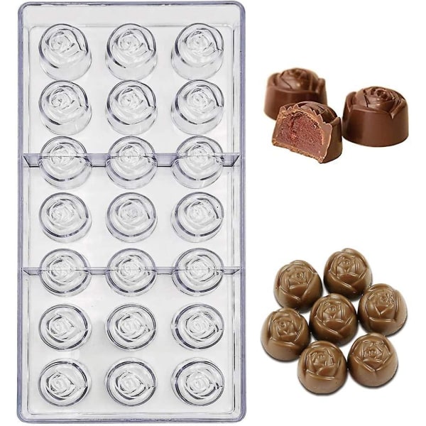 Transparent Chokoladeform, Polycarbonatform, Transparent DIY-form, 21 Rums 3D Transparent Polycarbonat Chokoladeform