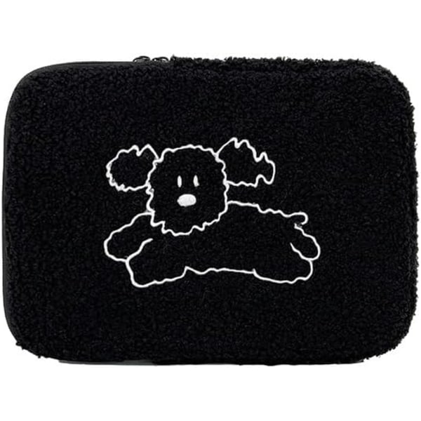 Sød hunde bære laptop taske centrum piger Preppy lodden laptop etui taske (sort, 11 tommer) sort