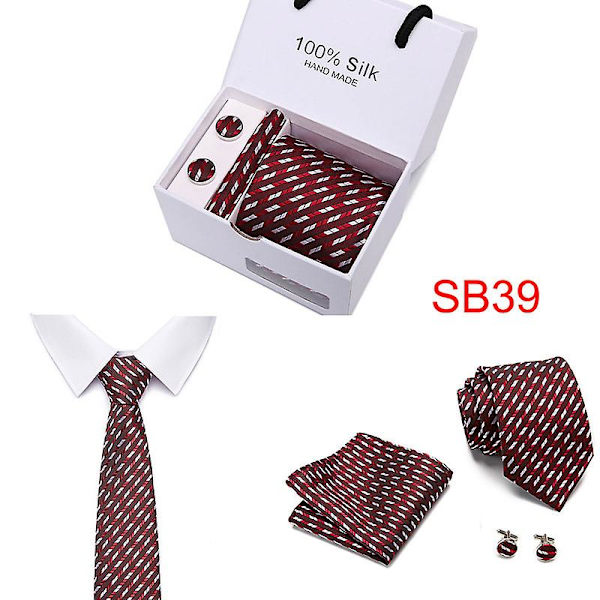 Herr slips slips presentförpackning 5 delar kostym grupp slips affärs formell bröllop slips B39