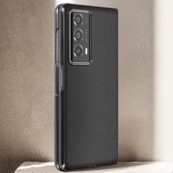 Etui til Honor Magic V2 5G Carbon Effect 2-delt design, Sort