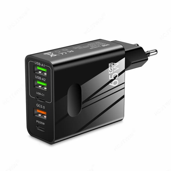 65W PD Multiport Hurtigoplader - PD og 3 USB-porte Adapter