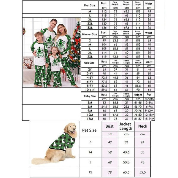Familie Matchende Pyjamas Jul Ferie Nattøy Soveklær Sett Kid 3-4Y