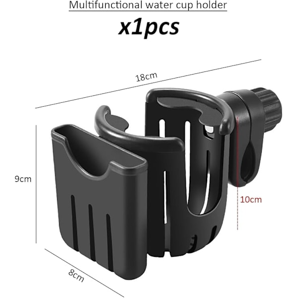 1 styck vattenkoppshållare, barnvagns-mugghållare,  cykeltillbehör, multifunktionell vattenflaskhållare, lämplig för barnvagnar, cyklar, rullstolar