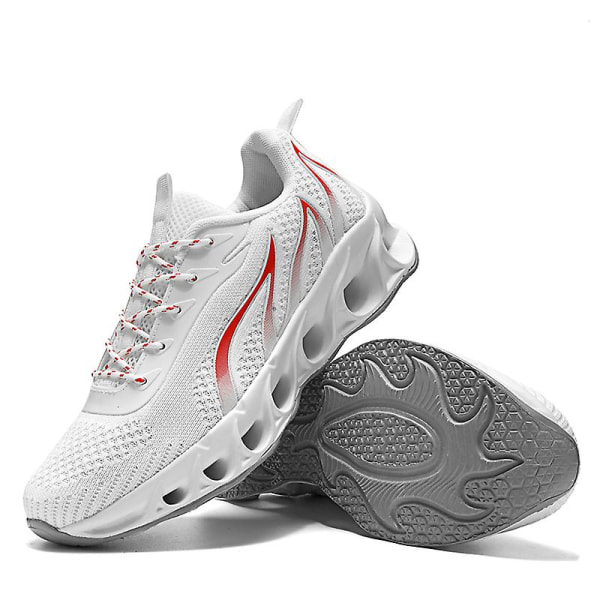 Herresko Flygende Vevde Fritidssko Pustende Joggesko Sportssko 8818 White EU 44