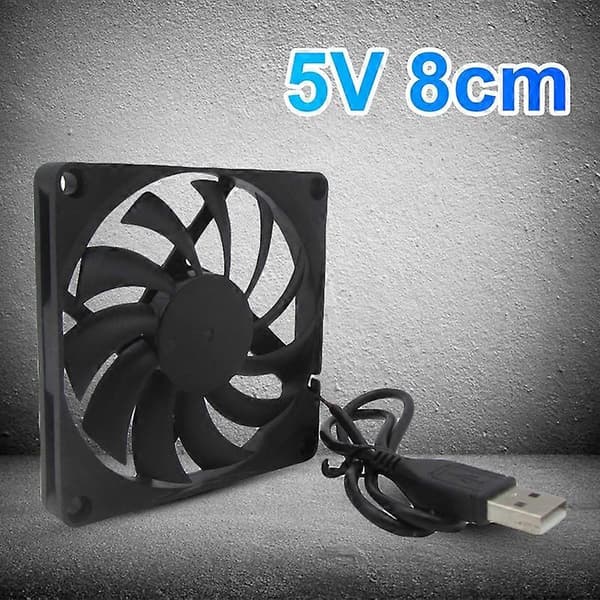 Kylfläkt USB-kontakt Universal 5V 8cm Router Datorchassi Kylfläns för PC