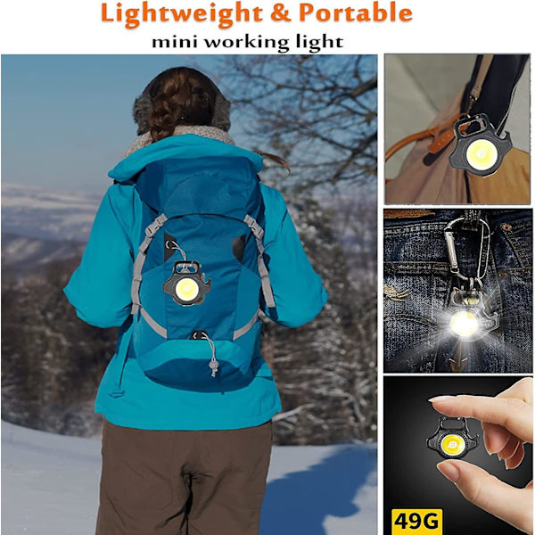 Mini-LED-ficklampa med flasköppnare och superstark 500 mAh magnetisk bas för reparation, nödsituationer, hundpromenader och camping utomhus