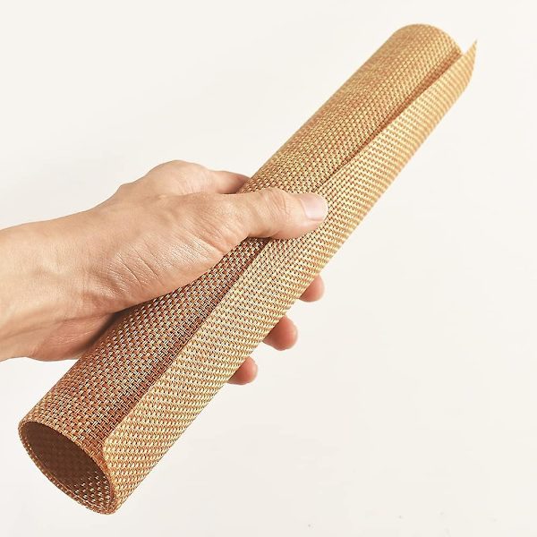 PVC-tabletti, 4 kpl liukumattomia, lämmönkestäviä tabletteja, pestävät vinyylitabletit, 4 kpl:n setti, tumman kultainen