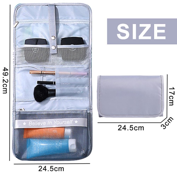 Ny Polyester Vasketaske Lazy Bærbar Kosmetiktaske Hjem Toiletartikler Opbevaringstaske grey