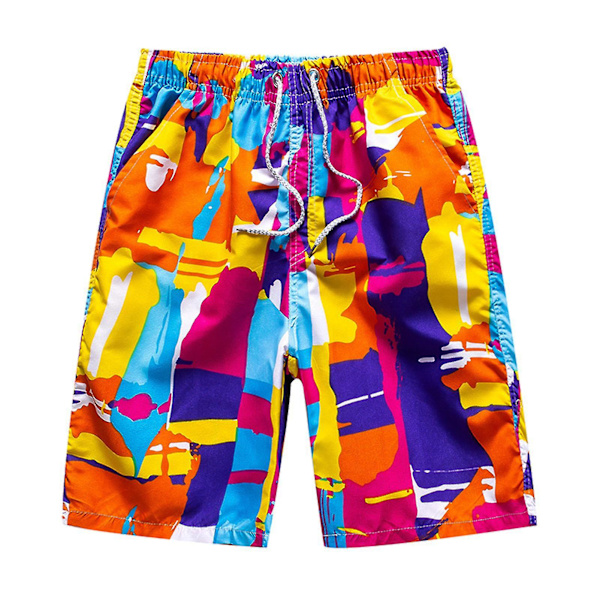 Kesän ulkoilu rantashortsit hengittävät nopeasti kuivuvat uimahousut naisille ja miehille L Multicolored Male