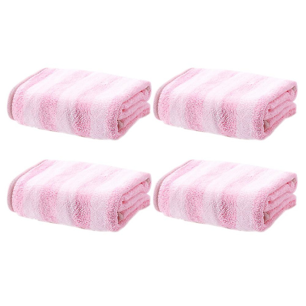 Tyrkisk Cabana Tykk Stripete Basseng Håndklær 4-pakning, svært Absorberende Badehåndkle (grå, 30x60 tommer) Pink and white